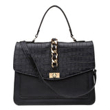 Bolsa Feminina Média Paris Black Croco Preto